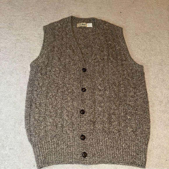 L.L. Bean Other - VTG LL Bean Virgin Wool Sweater Vest M Brown Gray